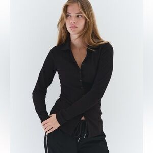 H&M Black Button-Down Shirt
